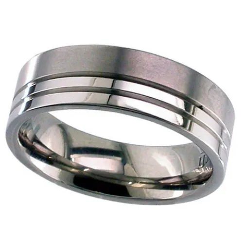 Patterned Titanium Wedding Ring (T135)
